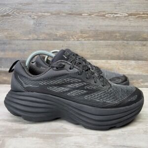 Hoka One One Bondi 8 TS Caged Mens 7.5 Womens 8.5 Black Running Shoes 1155391